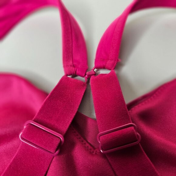 Brooks Size 32DD Hot Pink Drive Convertible Sports Bra No Padding Wire Free - Picture 3 of 7